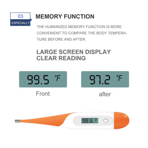 Medical Oral Thermometer for Fever Test with Flexible Tip, Body Temperature Fast Reading Oral Rectal Underarm Fever Indicator for Children Kids Adults & Babies